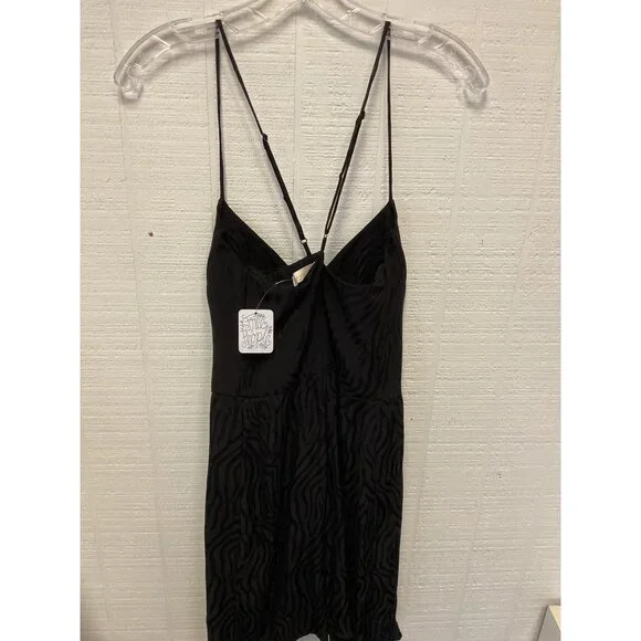NWT Free People Sun Becomes Her Black Jacquard Dress Size 10 With Adjustable Str - Picture 6 of 6